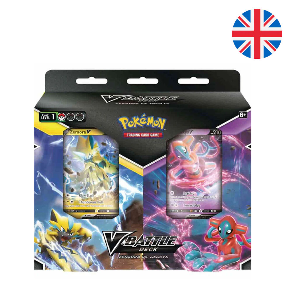 V Battle Deck barajas cartas Deoxys vs Zeraora Pokemon ingles