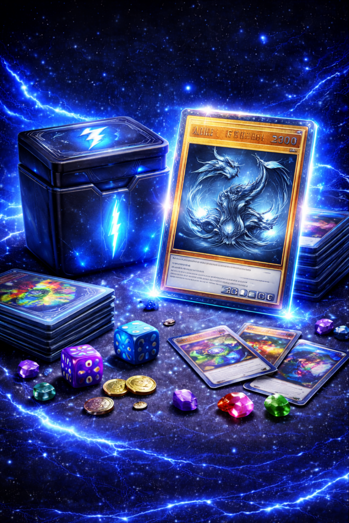 Juegos de cartas coleccionables TCG disponibles en Full Vicie Games, incluyendo sobres y cajas de cartas.